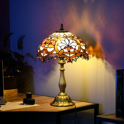 HOMCOM Antique Table Lamp, for Bedroom Bedside, Bulb not Included