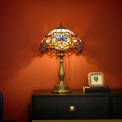 HOMCOM Antique Table Lamp, for Bedroom Bedside, Bulb not Included
