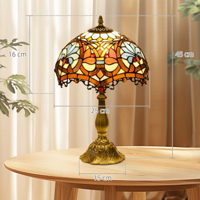 HOMCOM Antique Table Lamp, for Bedroom Bedside, Bulb not Included
