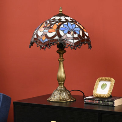 HOMCOM Antique Table Lamp, for Bedroom Bedside, Bulb not Included