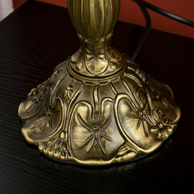 HOMCOM Antique Table Lamp, for Bedroom Bedside, Bulb not Included