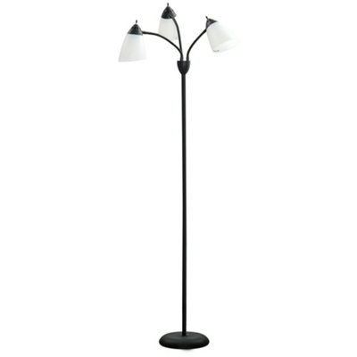 HOMCOM Arc Tree Floor Lamp with 3 Adjustable Rotating Lights, Industrial Standing Lamp with Steel Frame, 155cm, Black