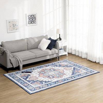 HOMCOM Area Rugs for Bedroom, Vintage Floral Large Carpet, 160x230cm ...