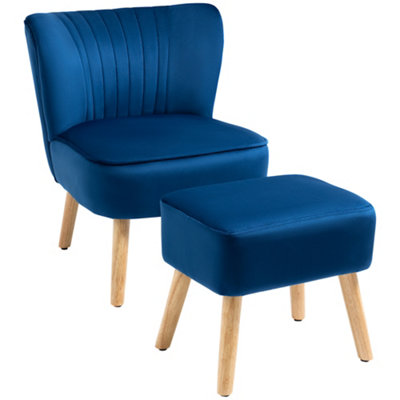 Navy armchair deals with ottoman