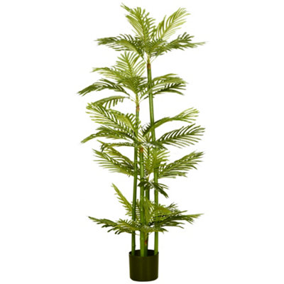 HOMCOM Artificial Palm Plant in Pot for Indoor Outdoor Home Decor, 140 cm