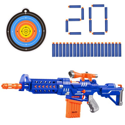 HOMCOM Automatic Foam Blaster Toy Gun Shooter 20 Soft EVA Darts for 8-12  Year