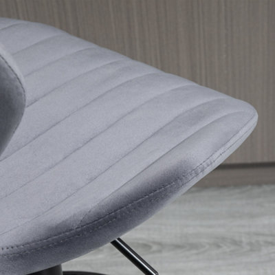 HOMCOM Bar Stool Set of 2 Fabric Adjustable Height Swivel Counter Chairs