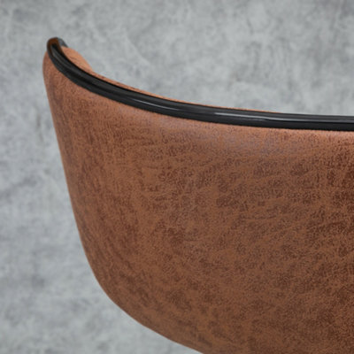 HOMCOM Bar Stool Set of 2 Microfiber Cloth Adjustable Armless Chairs Brown