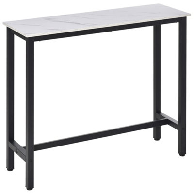 HOMCOM Bar Table Breakfast Dining Table Coffee Table with Adjustable Footpads