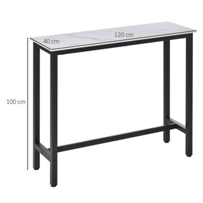 HOMCOM Bar Table Breakfast Dining Table Coffee Table with Adjustable Footpads