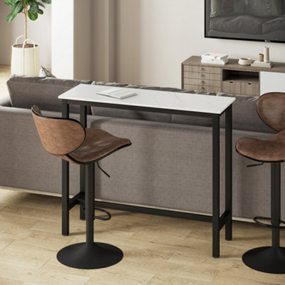 HOMCOM Bar Table Breakfast Dining Table Coffee Table with Adjustable Footpads