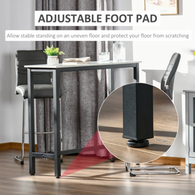 HOMCOM Bar Table Breakfast Dining Table Coffee Table with Adjustable Footpads