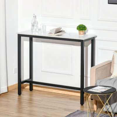 HOMCOM Bar Table Breakfast Dining Table Coffee Table with Adjustable Footpads