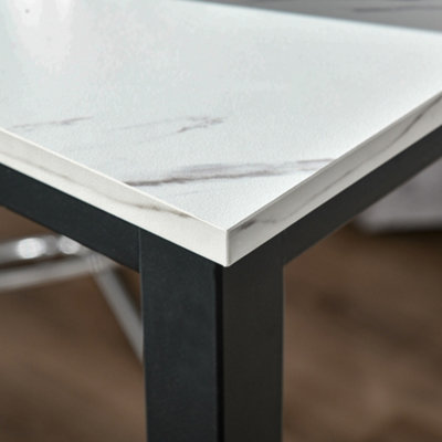 HOMCOM Bar Table Breakfast Dining Table Coffee Table with Adjustable Footpads