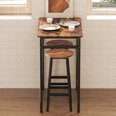 HOMCOM Barstools, Breakfast Bar Stools with Footrest, Rustic Brown