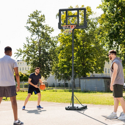 HOMCOM Basketball Stand 160-305cm Adjustable Basketball Hoop w/ Moving Wheels