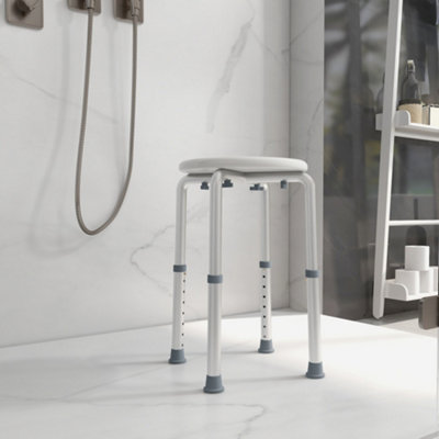 HOMCOM Bath Chair Height Adjustable Shower Seat for Elderly Disabled White DIY at B Q