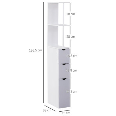 HomCom 23.5-in W x 22.75-in H x 7.75-in D White MDF Wall Mount Bathroom  Cabinet with 3-Shelf 801-085