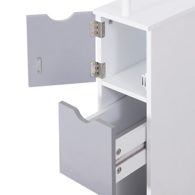 HomCom 23.5-in W x 22.75-in H x 7.75-in D White MDF Wall Mount Bathroom  Cabinet with 3-Shelf 801-085