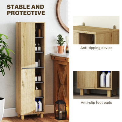 HOMCOM Bathroom Storage Unit with 6 Open Compartments and 6 Shelves