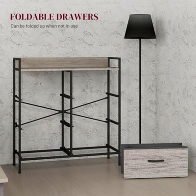 thumbnail image 2 of HOMCOM 6-Drawer Chest Of Drawers – Industrial Black Dresser With Shelf – Compact 2 of 6