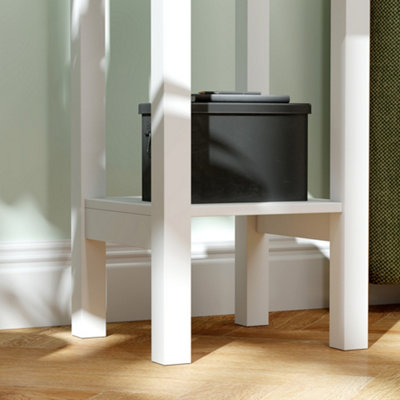 HOMCOM Bedside Table Set, End Table Set with Drawer and Storage Shelf, White