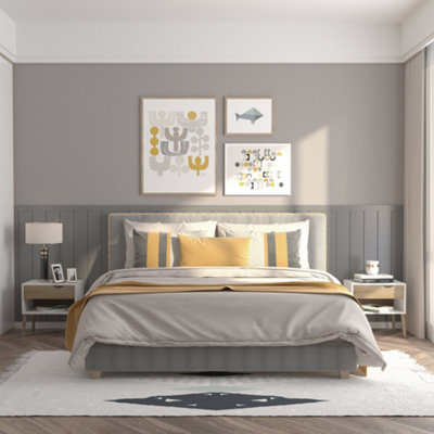 HOMCOM Bedside Table with Drawer & Shelf, Nightstand, End Table for Bedroom