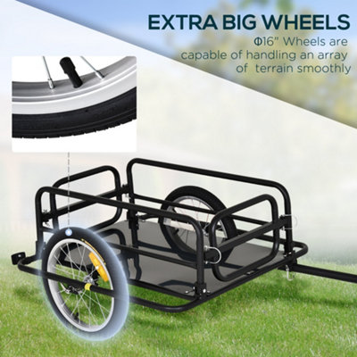 Bike Cargo Trailer – 70 Lb Load Capacity, Carbon Steel, 20" Wheels, Folding Storage Cart, CT906