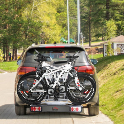 HOMCOM Bicycle Carrier Rear mounted Bike Rack Rear Tow Bar Carrier Outdoor