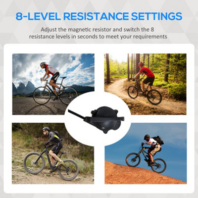 HOMCOM Bicycle Trainer 8-level Resistance for 650C, 700C or 26"-29" Bike Tyres