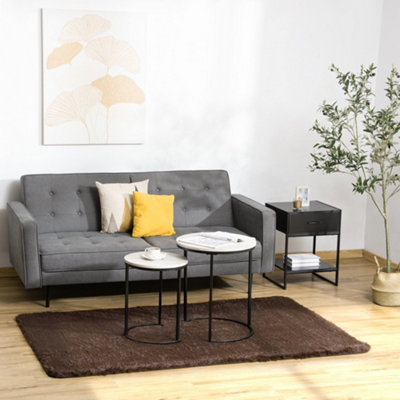 HOMCOM Brown Fluffy Rug, Shaggy Area Rugs Carpet for Living Room ...