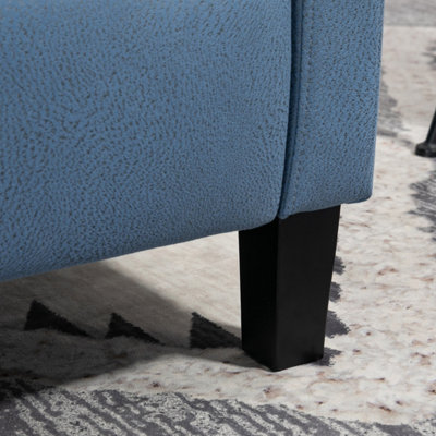 HOMCOM Button Tufted Microfibre Cloth Recliner Armchair for Living Room, Blue