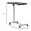 HOMCOM C-Shaped Mobile Table Sofa Over Bed Side Nightstand w/ Casters Black