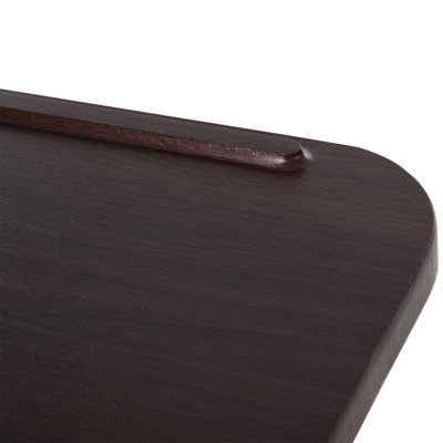 HOMCOM C-Shaped Mobile Table Sofa Over Bed Side Nightstand w/ Casters, Brown