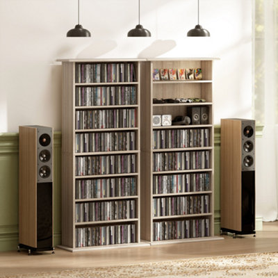 HOMCOM CD Storage Unit DVD Tower Blu-ray Storage Shelf for Living Room