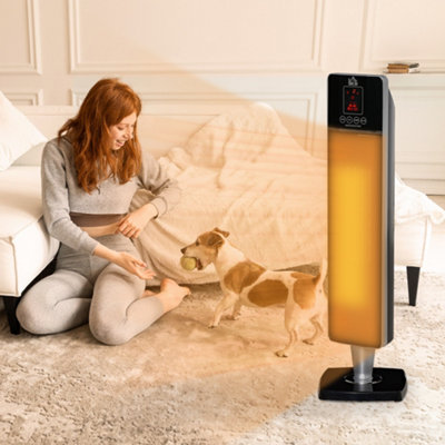HOMCOM Ceramic Tower Heater w/ Remote Control, 8h Timer and Oscillation, Black Price Comparisons | Compare The Build