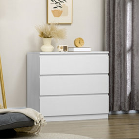 HOMCOM Chest of Drawers, 3 Drawer Storage Cabinet Unit for Bedroom, White