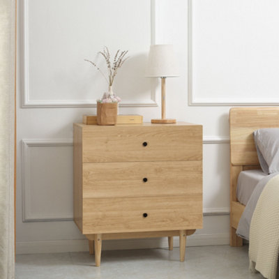 3 drawer store dresser natural wood