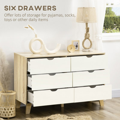 Brown six on sale drawer dresser