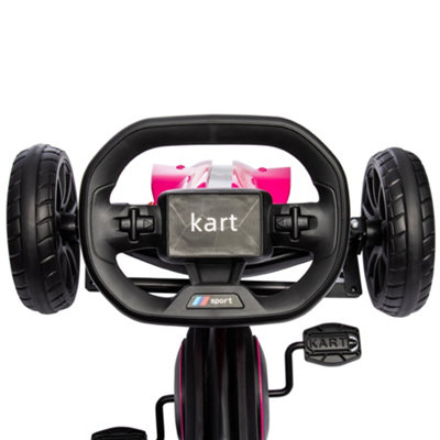 HOMCOM Children Pedal Go Kart w Adjustable Seat Handbrake Pink
