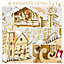 HOMCOM Christmas Advent Calendar Light Up Sleigh w/ Countdown Drawer, Village