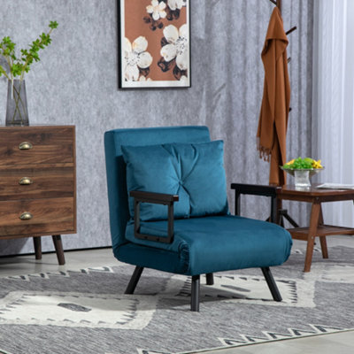 HOMCOM Click Clack Single Chair Bed Settee for Living Room, Guest Room ...