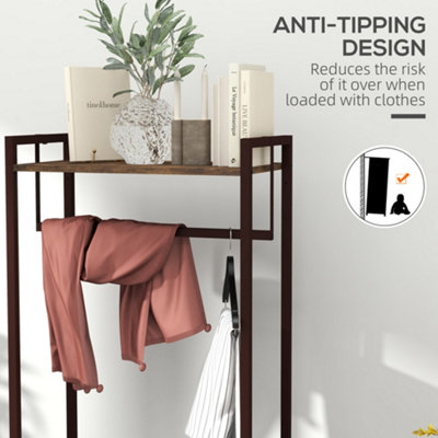 HOMCOM Clothes Hanging Rail with 3 Fabric Drawers Storage Shelves for ...