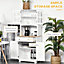 HOMCOM Coastal Kitchen Cupboard Storage Cabinet Unit for Dining Room, White