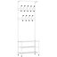 HOMCOM Coat Rack Stand Hall Tree w/ 18 Hooks 3-Tier for Entryway White