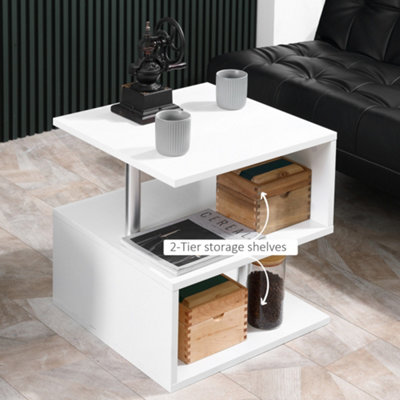 HOMCOM Coffee End Table Side TV Sofa Stand Living Room Office Furniture ...
