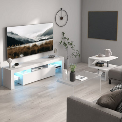 HOMCOM Coffee End Table Side TV Sofa Stand Living Room Office Furniture ...
