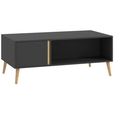 HOMCOM Coffee Table Modern Centre Table with Storage Rectangular Side Table Grey