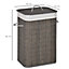 HOMCOM Collapsible Clothes Hamper with Lid Handles Removable Lining, Grey