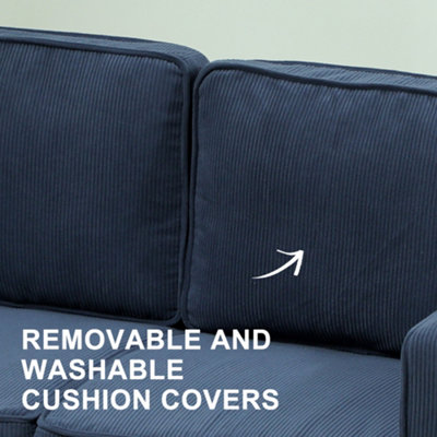 HOMCOM Compact 2 Seater Sofa with Under Seat Storage for Small Spaces Blue